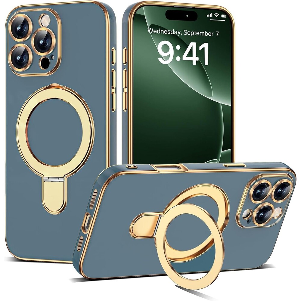 Compatible with iPhone 16 Pro Max Case with Magnetic Ring Stand